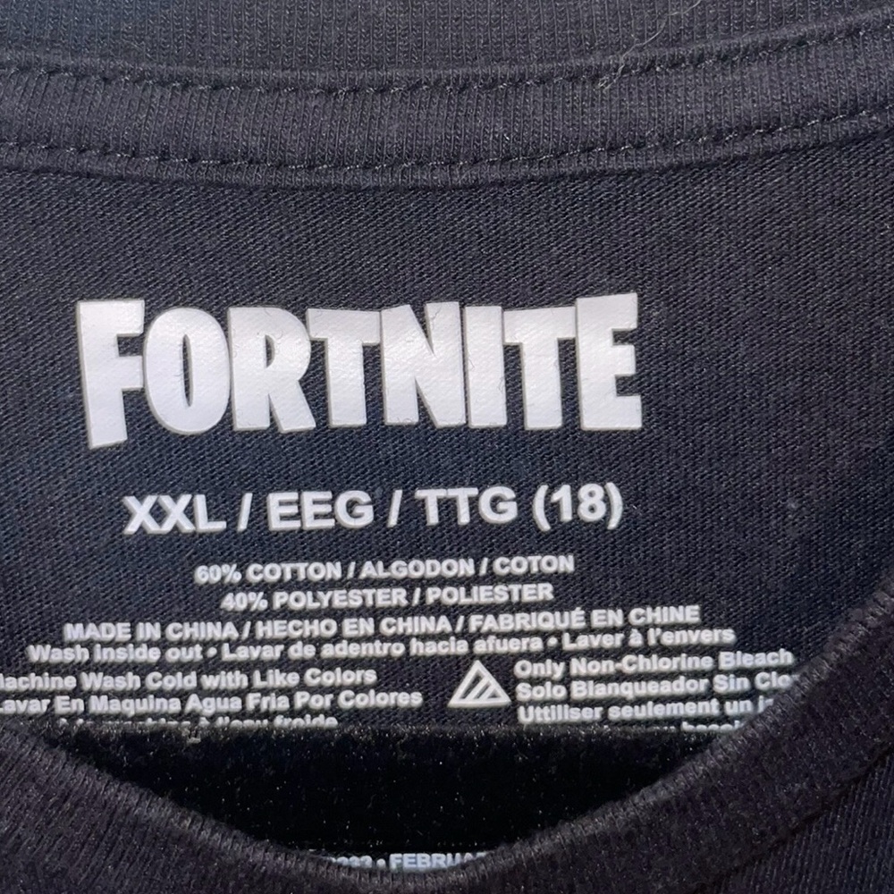 Fortnite Youth Boys Kids Graphic T-Shirt Black Rainbow Logo Video Game XXL (18) - Picture 3 of 4